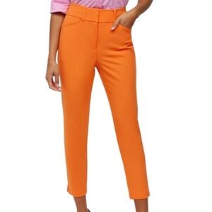 NY&CO Orange High Waist Modern Fit Career Dress Pants Ankle Slit Business 8 Tall